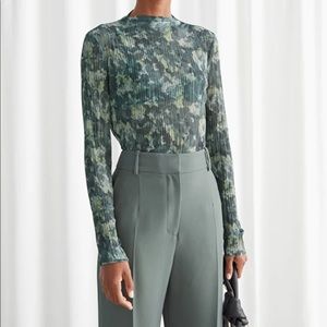 & Other Stories Pleated Mock Neck Top